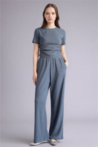 WOMAN Light Indigo Straight Fit Trousers