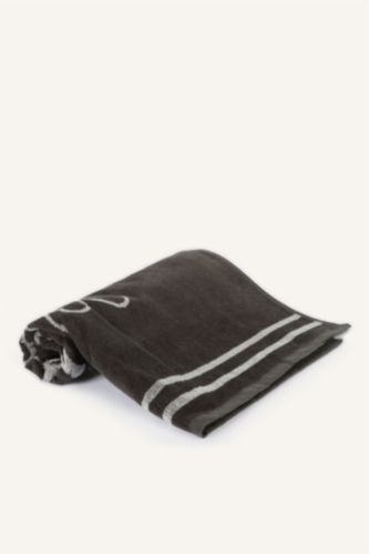 Erkek Siyah Pamuklu Plaj Havlusu