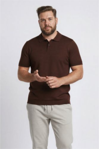 Standart Fit Polo Yaka Kısa Kollu Triko Tişört