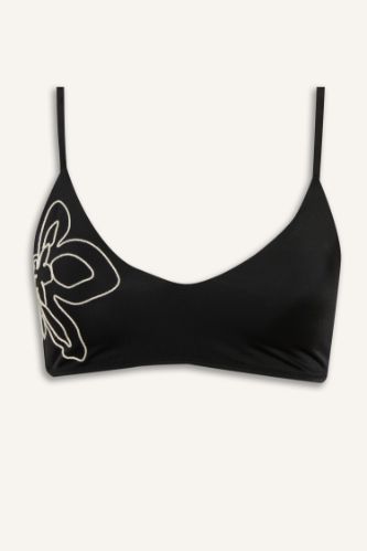Regular Fit Nakışlı Bikini Üstü-Fall in Love