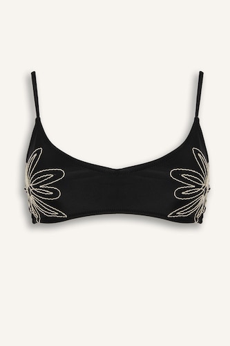 Regular Fit Embroidered Bikini Top