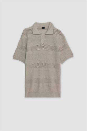 Standard Fit Polo Collar Knitwear Polo T-Shirt