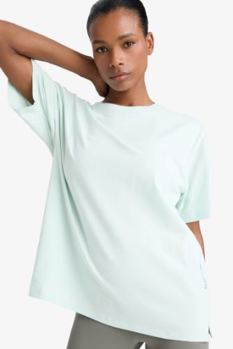 DeFactoFit Comfort Fit Bisiklet Yaka Basic Düz Sporcu Kısa Kollu Tişört