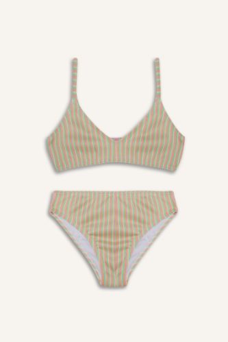 Kız Çocuk Çizgili Bikini Takımı