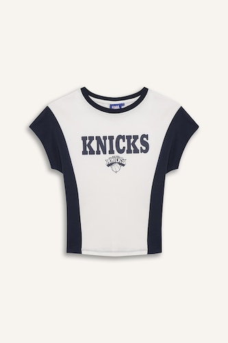 NBA Brooklyn Nets Slim Fit Dar Kesim Bisiklet Yaka Kısa Kollu Tişört