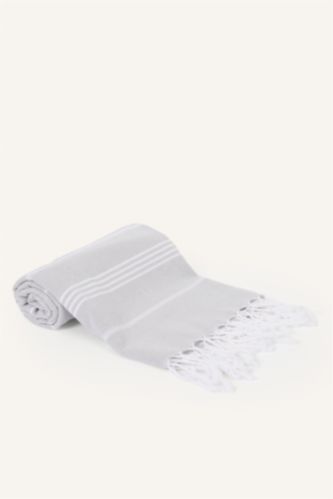 Women Light Grey Printed Cotton Towel