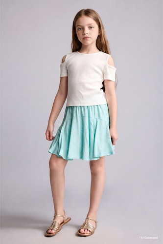 Girl Viscose Mini Skirt
