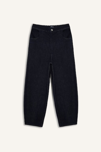 Barrel Fit Yüksek Bel Jean