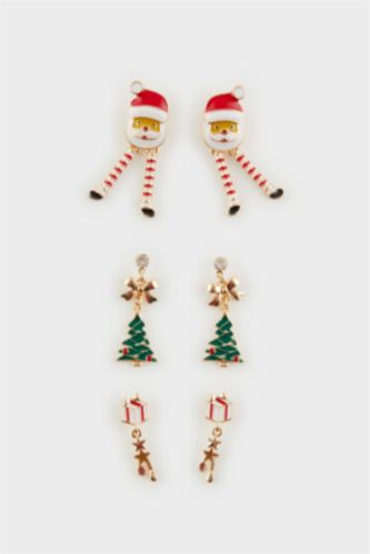 Kadın Yılbaşı Temalı 3'lü Küpe