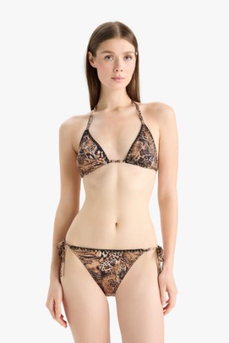 Regular Fit Leopar Desenli Bikini Alt-Fall in Love
