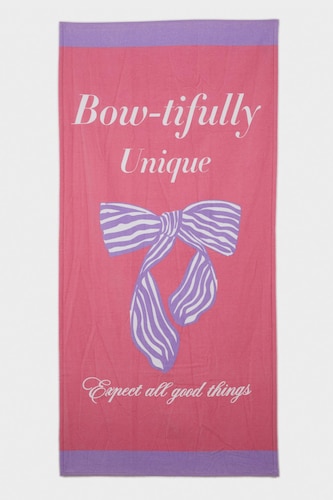 Girl Slogan Printed Cotton Beach Towel