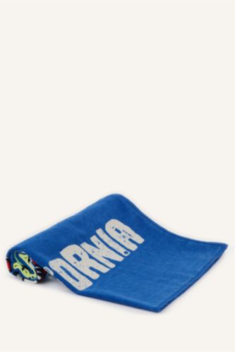 Erkek Çocuk - Genç Erkek Lacivert Baskılı Plaj Havlusu Erkek Çocuk