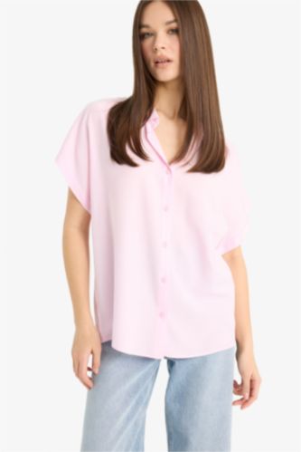 Regular Fit Viscose Short Sleeve Shirt