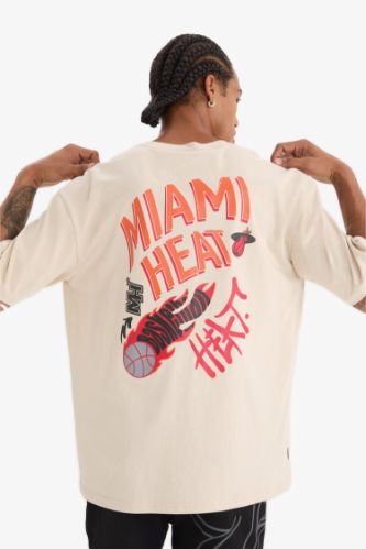 NBA Miami Heat Лицензиялық дөңгелек жаға Футболка