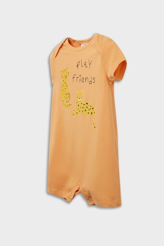 Baby Boy Newborn Animal Patterned Cotton 2 Piece Jumpsuit