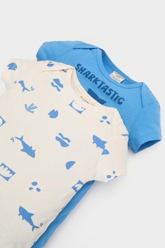 Baby Boy Newborn Sea Printed Cotton 2 Piece Jumpsuits