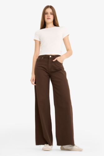 Wide Leg Normal Bel Standart Boy Gabardin Pantolon