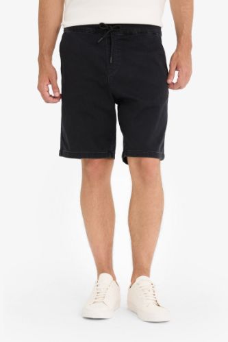 Regular Fit Beli Lastikli Rahat Kalıp Jean Bermuda Şort
