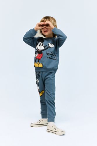 Erkek Bebek Disney Mickey & Minnie Beli Lastikli Eşofman Altı