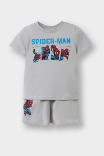 Erkek Bebek Marvel Comics Pijama Takımı Kısa Kollu Penye Pijama Üstü Esnek Belli Şort Pijama Altı