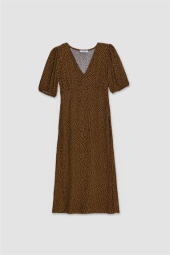 V-Neck Floral Midi Dress