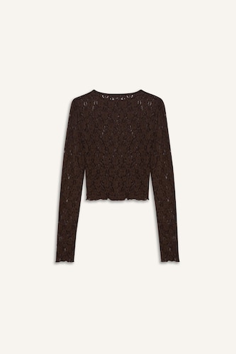 Slim Fit Lace Long Sleeve T-Shirt
