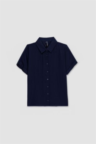 Regular Fit Shirt Collar Short Sleeve Shirt