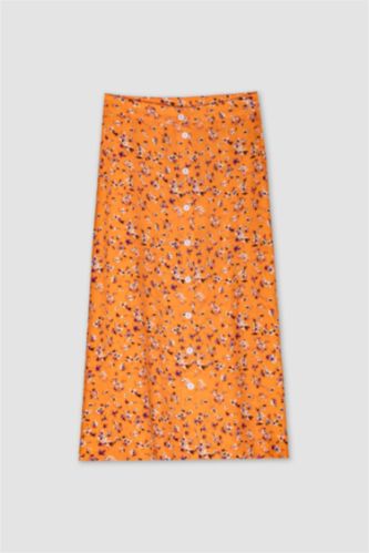 A Line Floral Midi Skirt