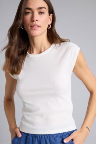 Woman White Woman Short Sleeve T-Shirt