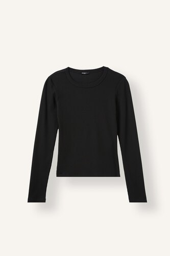 Slim Fit Crew Neck Basic Camisole Long Sleeve T-Shirt