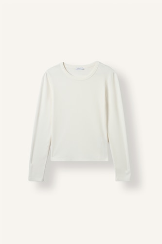 Women Ecru Slim Fit Camisole Long Sleeve T-Shirt