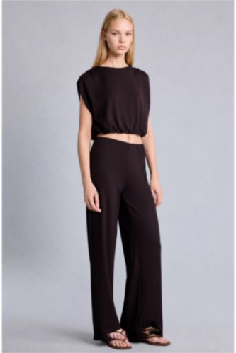 Kadın Kahve Wide Leg Pantolon