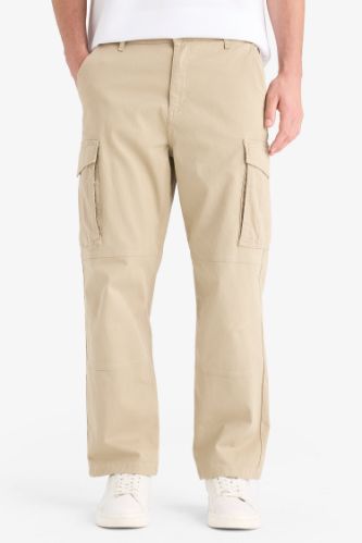 Wide Leg Bol Rahat Kesim Kargo Cepli Geniş Paça Gabardin Pantolon