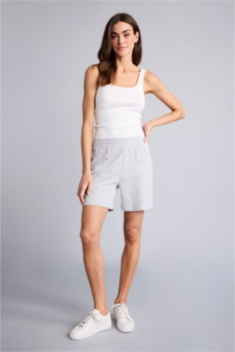 Женщины Серый меланж Бермуды Regular Fit из свитшотной ткани