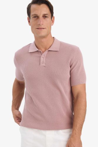 %100 Pamuk Standart Fit Kısa Kollu Triko Polo Tişört