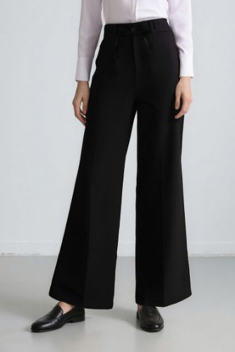 Afra x Defacto Wide Leg Kumaş Palazzo Pantolon Üç Cepli Normal Bel Standart Boy