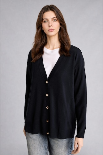 WOMAN NAVY Relax Fit Knitwear Cardigan