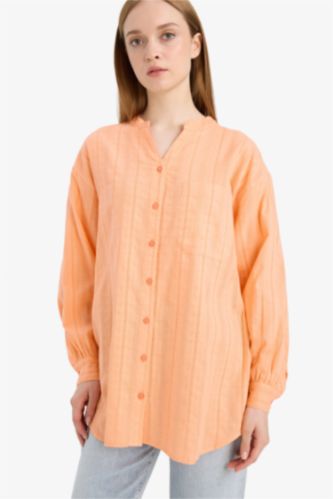 WOMAN Salmon Regular Fit Long Sleeve Tunic