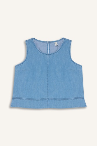 Girl Sleeveless Denim Blouse