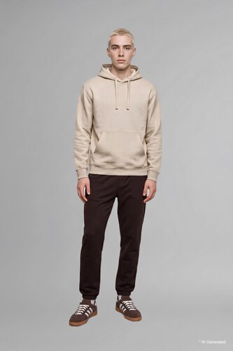MAN Brown Regular Fit Long Jogger Trousers with Pockets