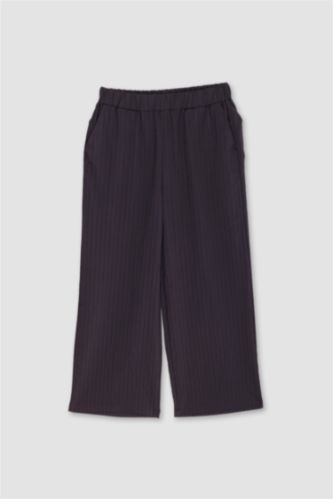 Wide Leg Jacquard Trousers