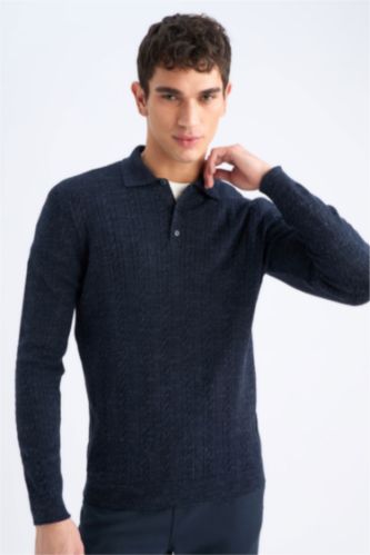 Standard Fit Polo Collar Knitwear Pullover