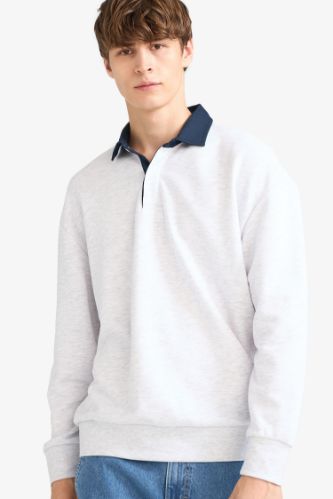 Boxy Fit Polo Yaka Sweatshirt
