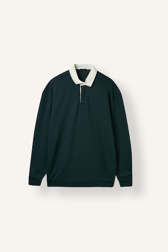 Erkek Koyu Yeşil Boxy Fıt Sweatshirt