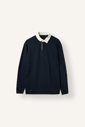 Boxy Fit Polo Collar Sweatshirt