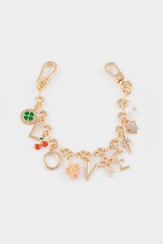 Woman Gold Love Charm Keychain