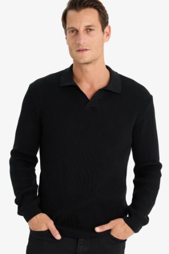 Standart Fit Polo Yaka Triko Kazak