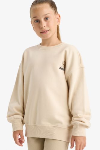 سويت شيرت بناتي اوفر سايز بياخة مستديرة