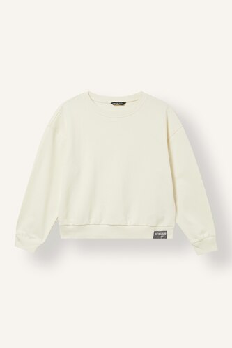 Girl Relaxed Fit Ecru Crew Neck Sweatshirt