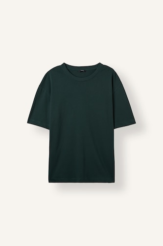 Men Dark Green Oversize Fit Short Sleeve T-Shirt